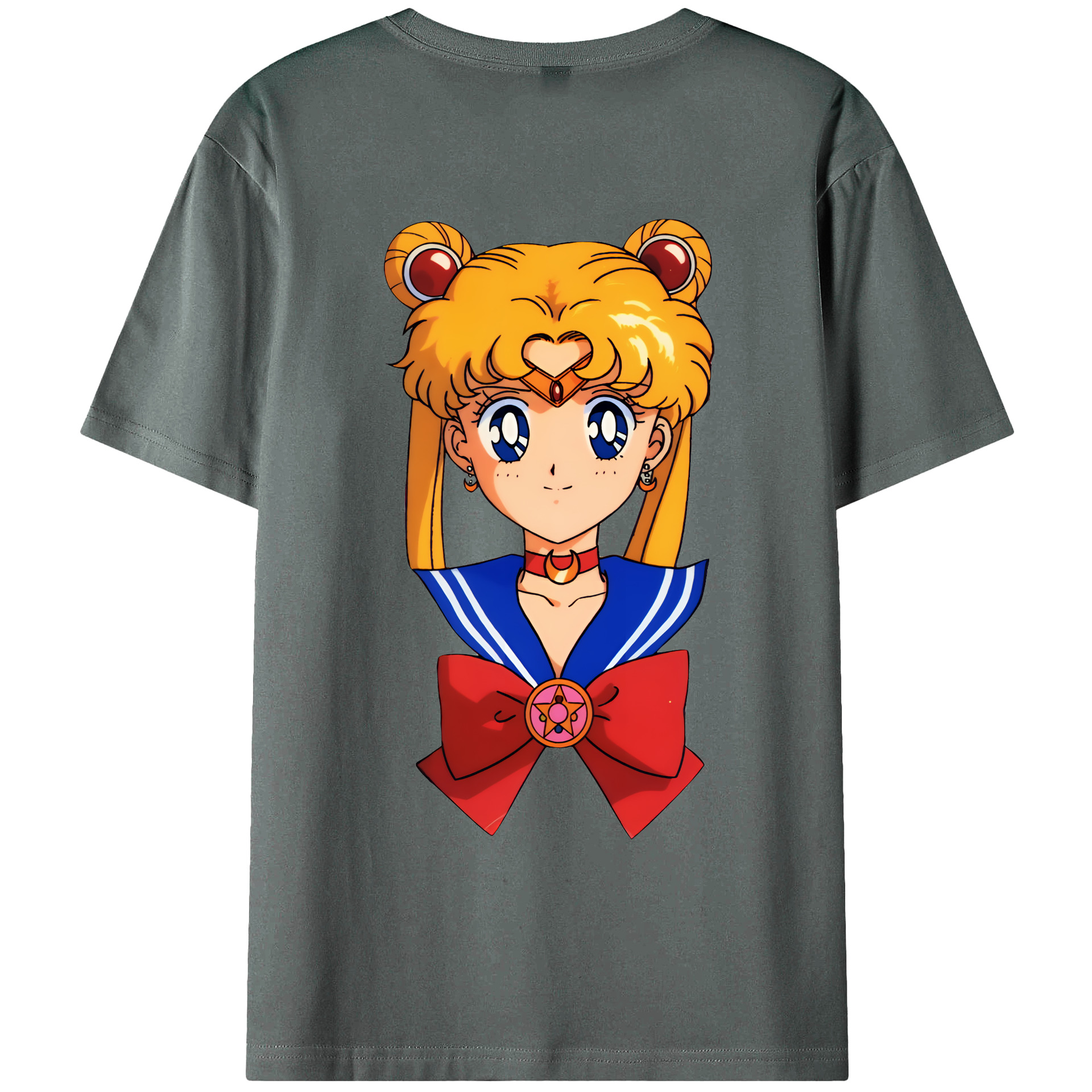 （画像用） 美少女戦士セーラームーン 月野 うさぎ つきの うさぎ Sailor Moon Tsukino Usagi 綿100％ メンズ半袖Tシャツ（バックプリント） 通気性